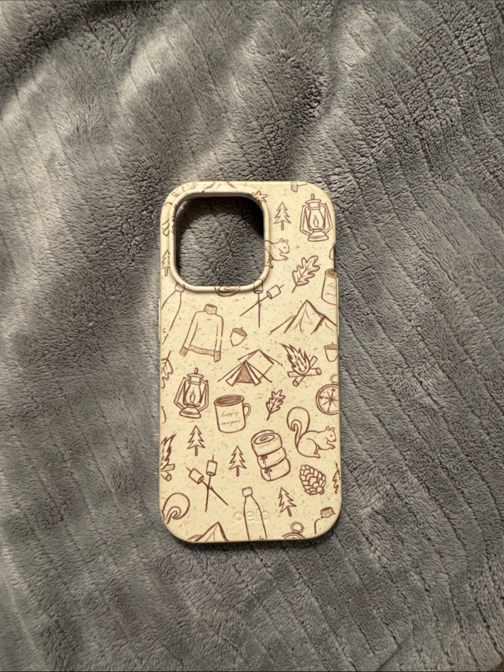 Beige Camping Pattern Phone Case - Compatible Cell Phone Accessory